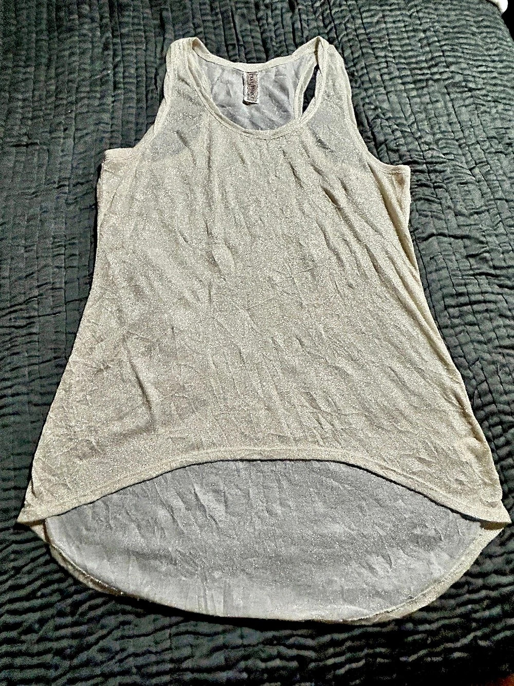 Free People gold Sparkle Racerback Tank